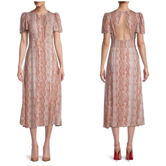 NWT AFRM Jaimie Open Back Animal Print Midi Dress, size X-Small - Picture 6 of 6